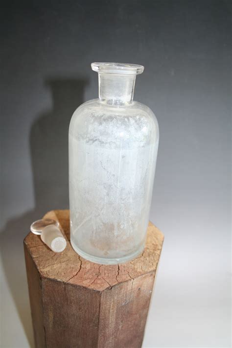 Vintage Acid Hydrochloric Glass Bottle Apothecary Chemist Laboratory Pharmacy Etsy