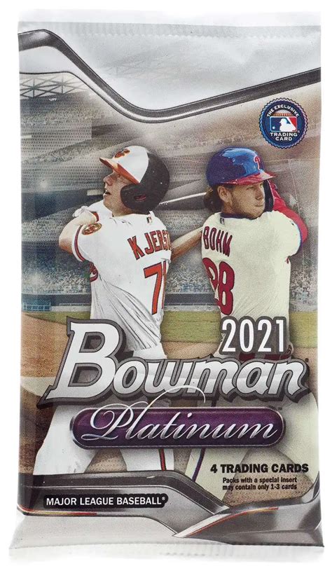 MLB Topps 2021 Bowman Platinum Baseball Trading Card BLASTER Pack 4