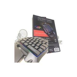 TECLADO GAMER KP TM006 SEMI MECANICO SINGLE HAND LED RGB Shopee Brasil