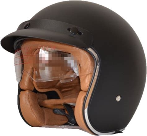 Retro Jet Helm Mat Zwart Maat L Bol