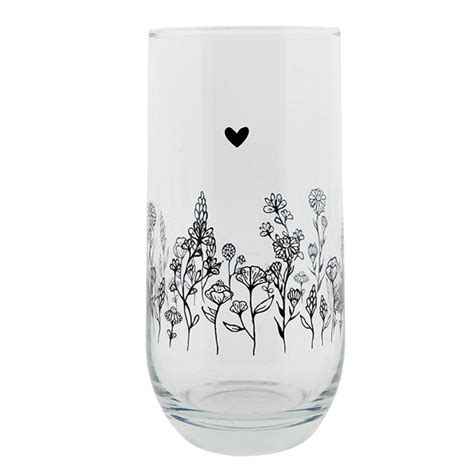 Clayre Eef Water Glass 280 Ml Glass Flowers