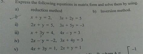 Solve The Following Simultaneous Equations By The Method Of Equating