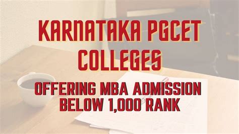 Karnataka PGCET Rank Wise Colleges List 2024 Below 1000