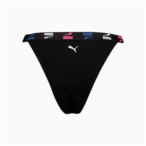 Puma Swim Womens Tanga Bikini Bottom Black