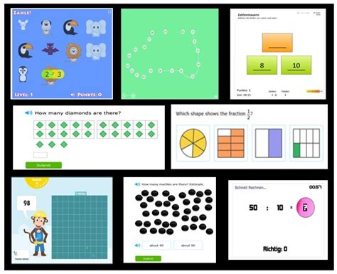 Mathematik online üben unterschiedliche Schulstufen Link und