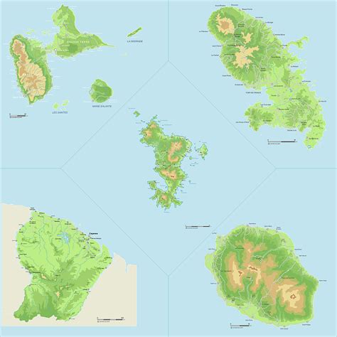 Carte Du Relief Des D Partements D Outre Mer