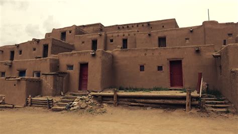 TAOS, NEW MEXICO, USA - MAY 5 2015: Native American Pueblo Building . A ...