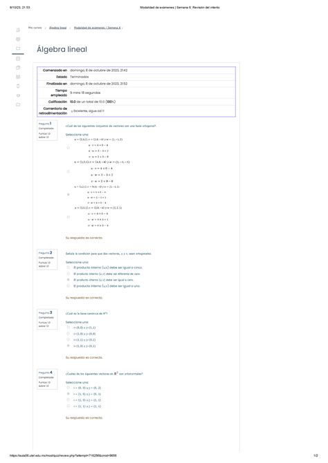 Álgebra Lineal Semana 6 81023 2153 Modalidad De Exámenes Semana