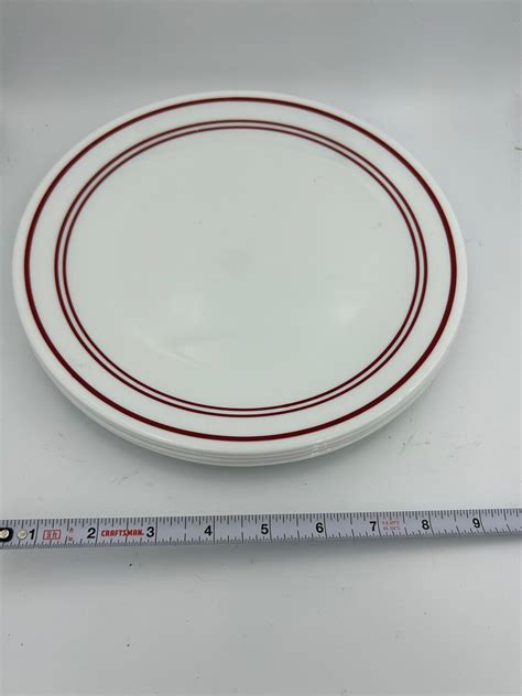 Set Of Corelle Ruby Red Dinner Plates Vintage Etsy