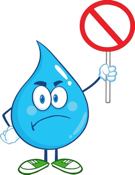 Premium Vector Angry Water Drop Cartoon Mascot Character Holding Up A