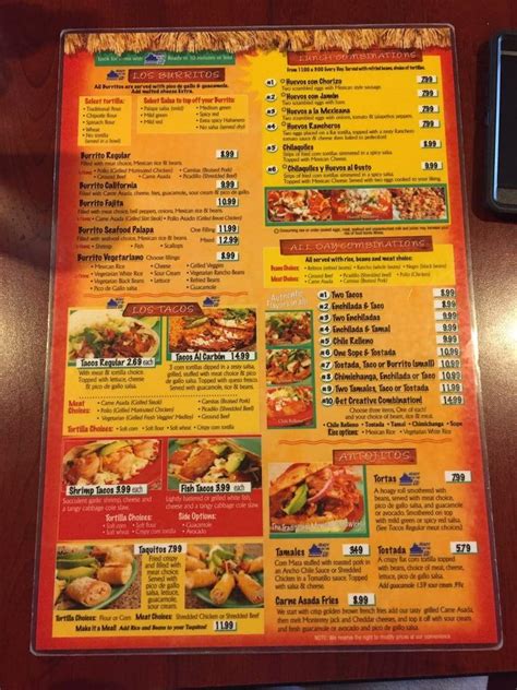 Menu At La Palapa Mexican Grill Restaurant Port Orchard