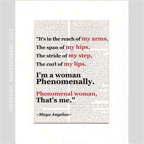 Maya Angelou Quote Phenomenal Woman art print by RabbitHoleArt