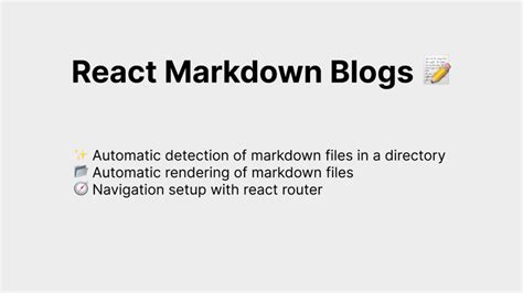 React Markdown Blogs