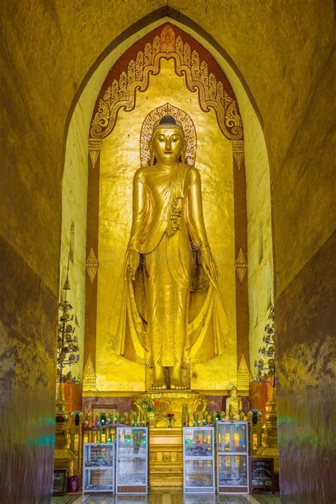 Buddha Inside Ananda Temple, Bagan, Stock Image - Image of authentic ...