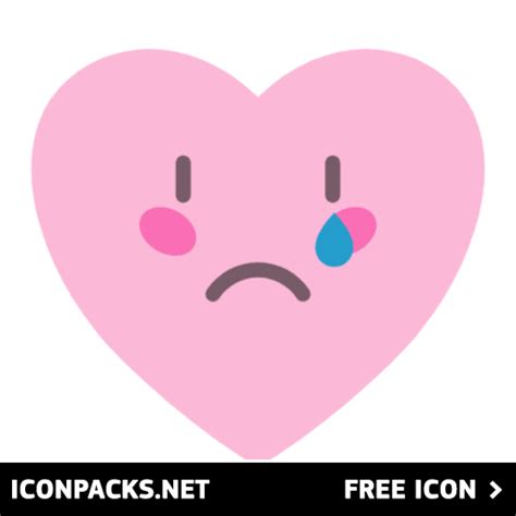 Free Crying Pink Cute Heart Emoji SVG, PNG Icon, Symbol. Download Image.