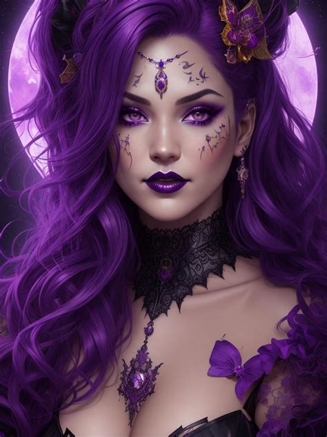 Beatiful Regal Purple Hair Halloween Trickortre 1 by arrojado on DeviantArt