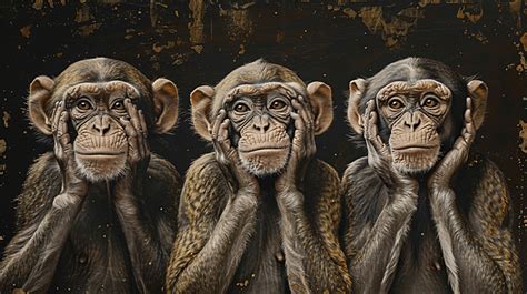 The Three Wise Monkeys Background Working Internet Education