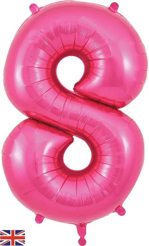 Pink Super Shape Number 8 Foil Balloon