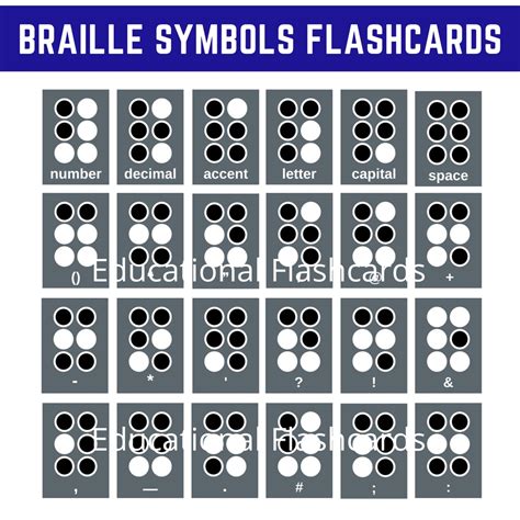 The Braille Alphabet Flashcards, Braille Numbers Flashcards, Laminated for kids learning ...