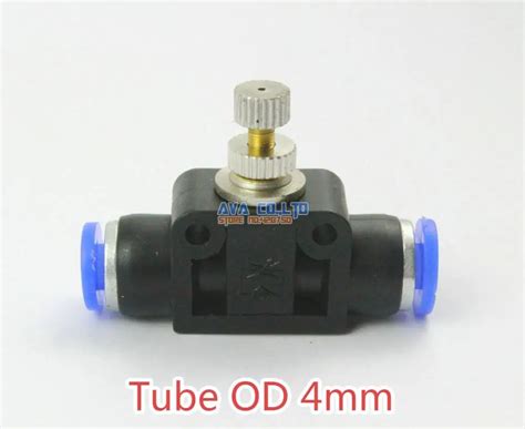 Valves Manifolds 2pcs 6mm Air Flow Speed Control Valve Tube OD 1 4