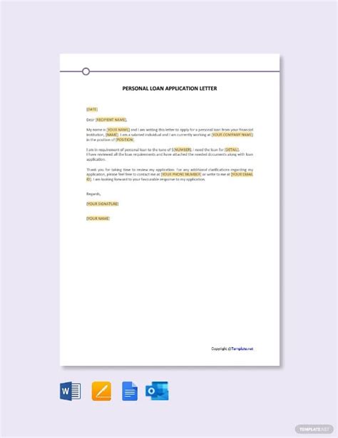 Loan Application Letter Templates 13 Free Word Documents Download