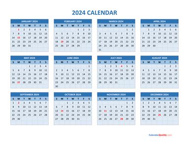 2024 Calendar | Calendar Quickly