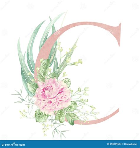 Floral Alphabet Letter C The Letters Of The Alphabet Are Pink And