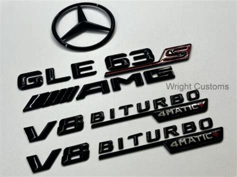 New Gloss Black Rear Boot Star Badge Emblems For Mercedes Gle S Amg