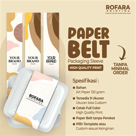 Jual Paper Belt Packaging Sleeve Custom Untuk Kemasan Box Dll