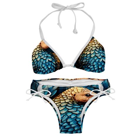 Pangolin Bikini Set Swim Suit Detachable Sponge Adjustable Strap Two