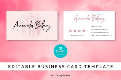 Bakery Business Card Canva Template Grafica Di Jo Templates Creative