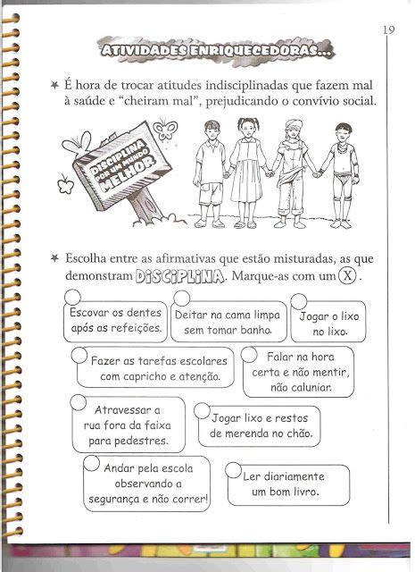 Atividades Para Trabalhar Valores Disciplina Atividades Para Colorir