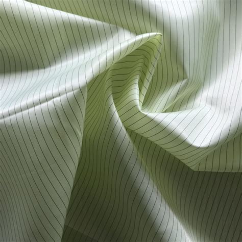 Polyester Twill Taffeta Anti Static Striped Fabric 110 Gsm