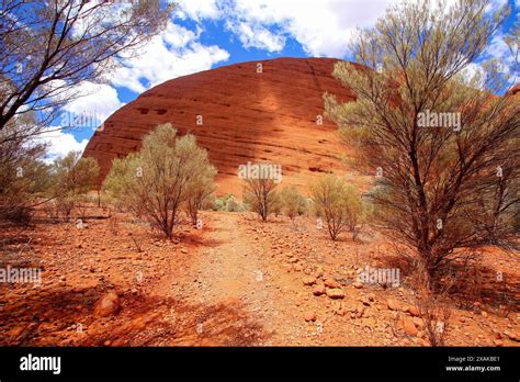 Valley Of The Winds Trail In Kata Tjuta Aka The Olgas Large Domed Rock