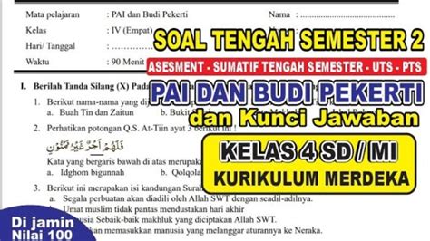 Kunci Jawaban Soal Pts Pai Kelas 4 Apa Contoh Perbuatan Yang Mencerminkan Sifat Rendah Hati