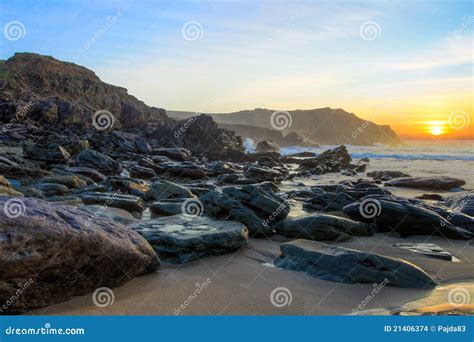 Dunquin Bay Beach at Sunset in Ireland. Stock Photo - Image of outdoors ...