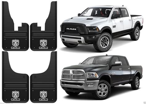 12x23 Front Rear Gatorback 2009 2016 Black Dodge Ram Logo Mud Flaps