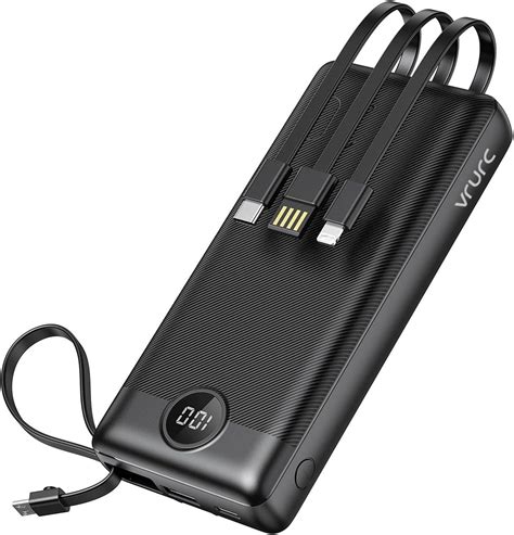 Vrurc Mah Power Bank With Built In Cables W Pd Qc Usb C