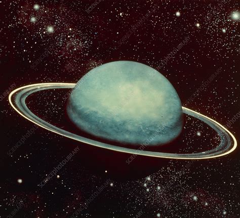 Artwork showing Uranus and its rings - Stock Image - R410/0068 ...