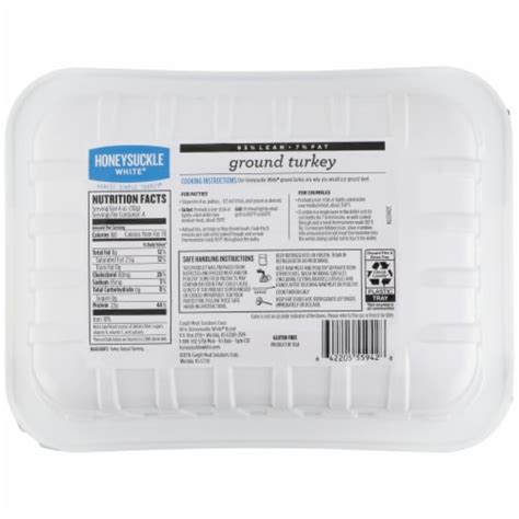 Honeysuckle White Lean Fat Ground Turkey Tray Lb Kroger