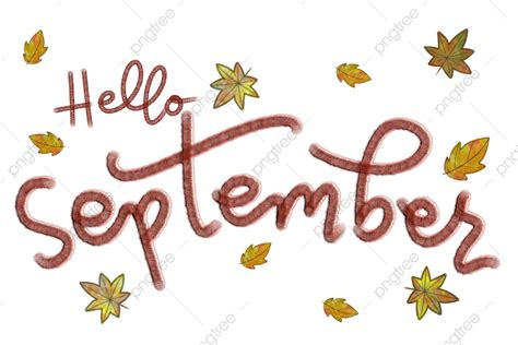 Cute Hello September Typograph For Bullet Juournal Element Or Etc