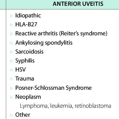 Most common differential diagnosis of hypopyon, anterior uveitis and ...