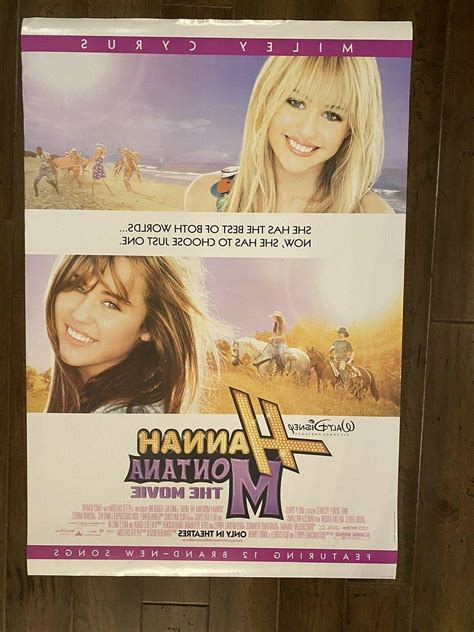 ORIGINAL HANNAH MONTANA THE MOVIE POSTER MILEY CYRUS DOUBLE SIDED 40" x ...