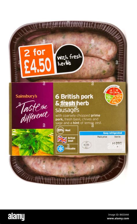 British Pork And Fresh Herb Sausages From Sainsburys Taste