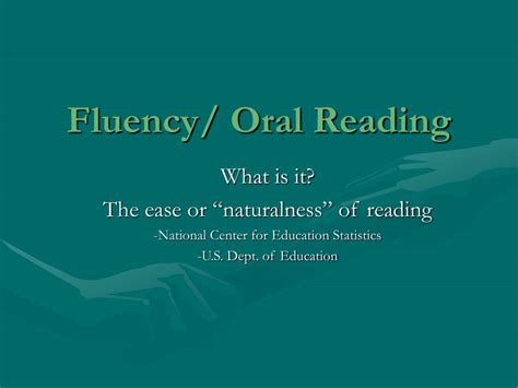 Ppt Fluency Oral Reading Powerpoint Presentation Free Download Id