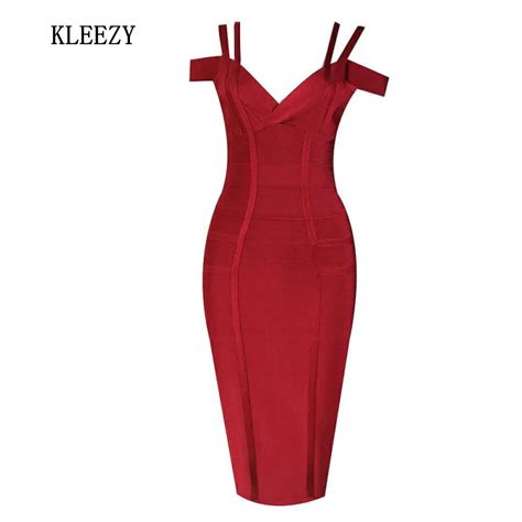 Kleezy New Fashion V Neck Sexy Backless Evening Party Club Wear Bodycon Sheathty Bandage