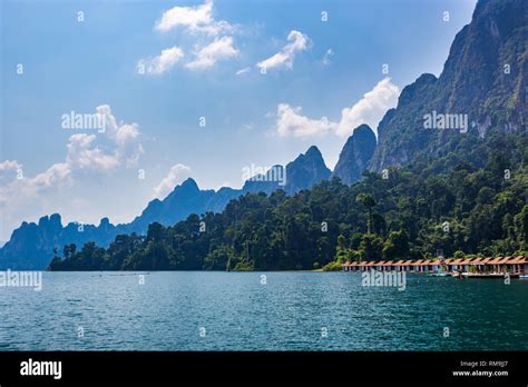 Floating Bungalows At Khao Sok National Park Cheow Lan Lake Surat