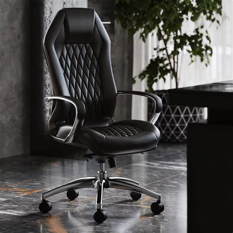 Black Leather Executive Desk Chair Odditieszone