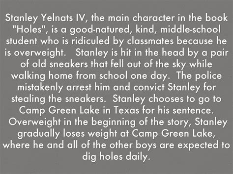 Holes Stanley Yelnats Character Description A Pictures Of Hole 2018