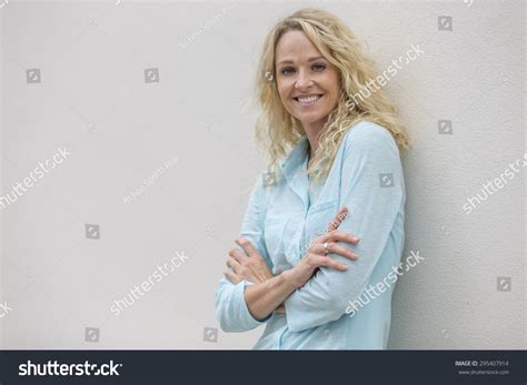 Beautiful Blonde Model Posing Outdoors Stock Photo 295407914 Shutterstock